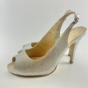 Sling back crystal pumps - size 39